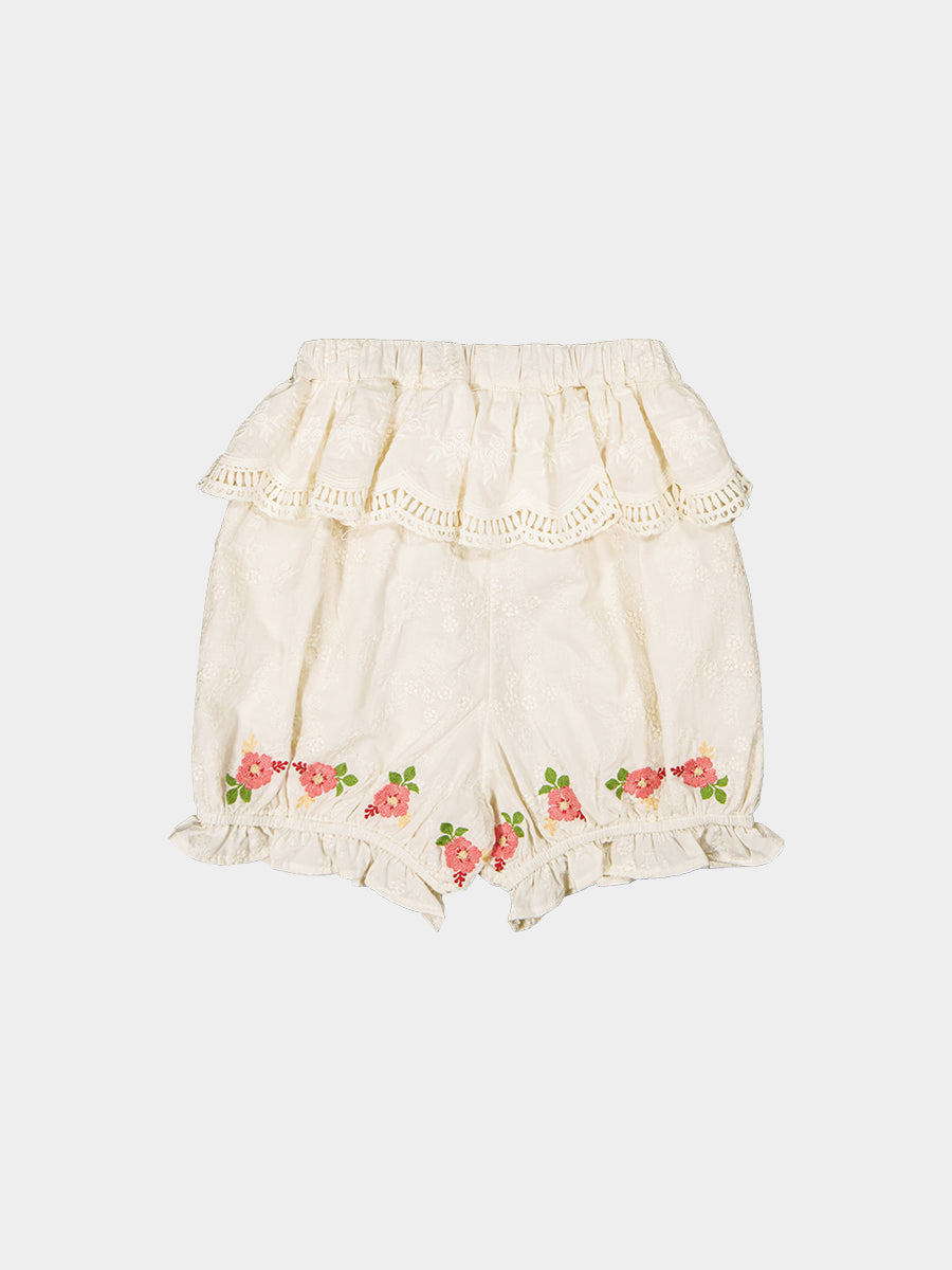 Aveiro Embroidered Shorts, Almond White – view 8