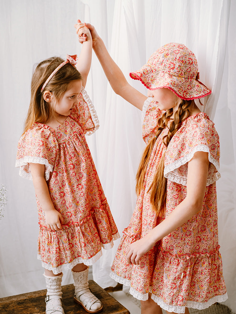 Aarhus Bow Dress, Blooming Peony, Pink – view 7