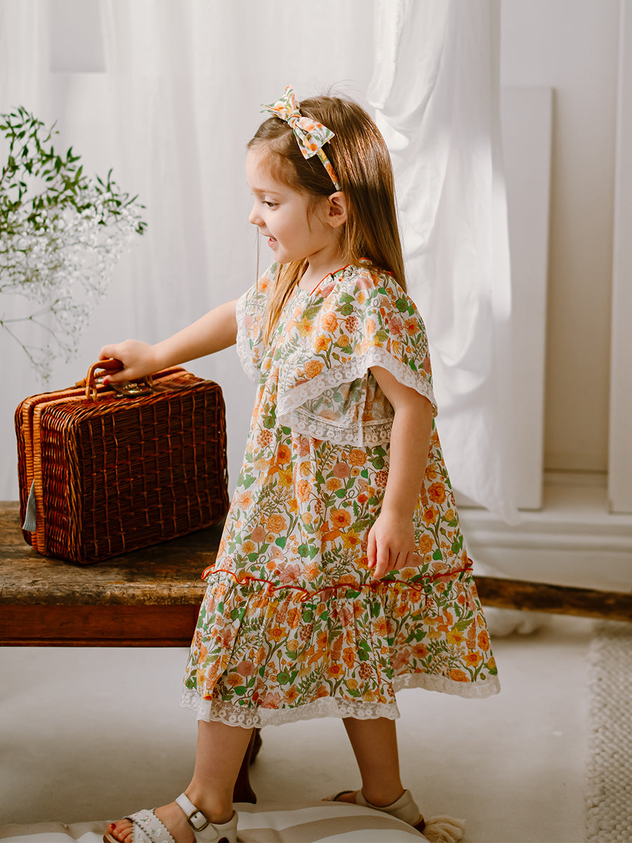Aarhus Bow Dress, Magic Garden, Yellow – view 5
