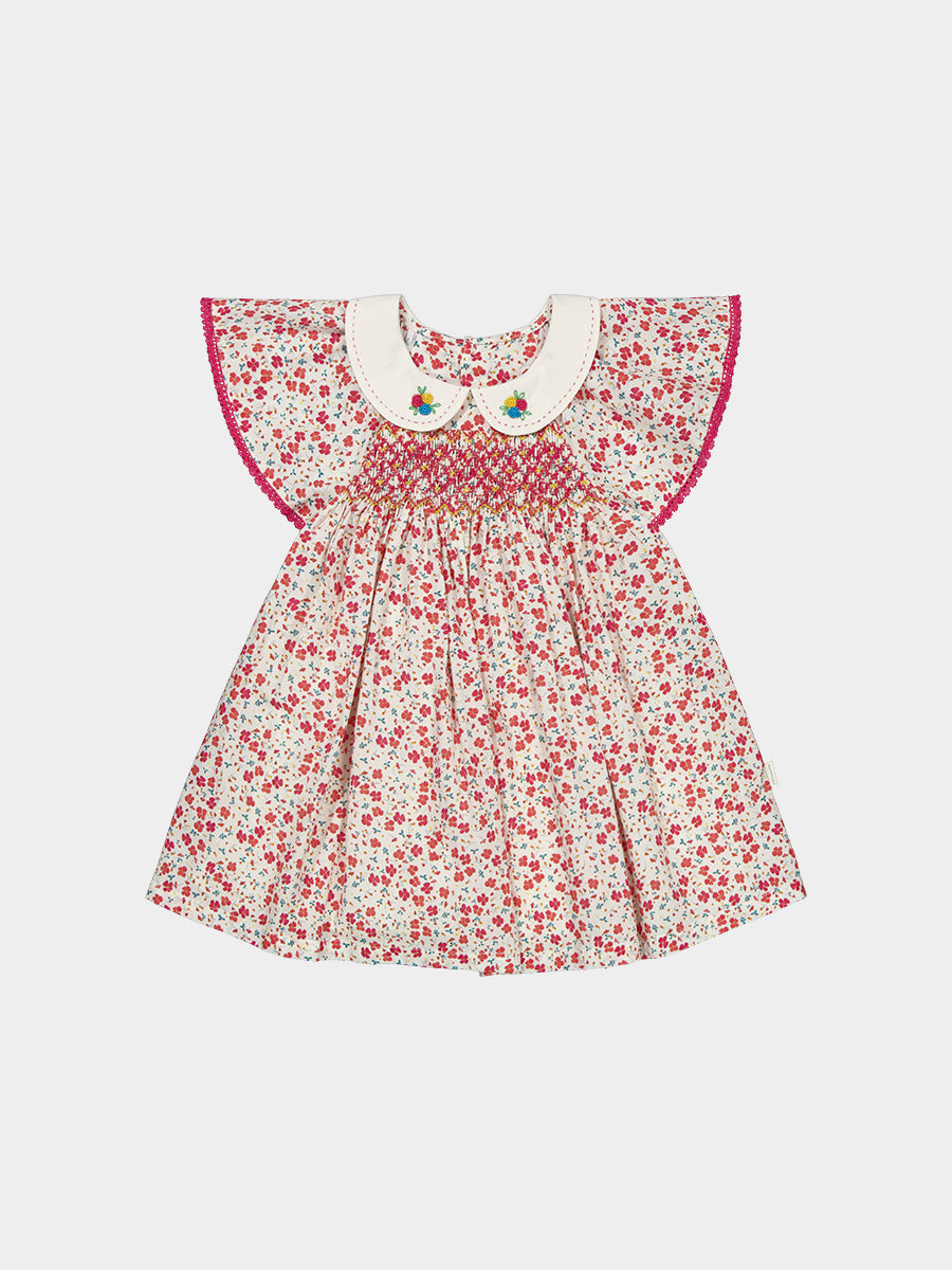 Odense Hand-Embroidered Dress, Watercolor Kousa, White – view 2