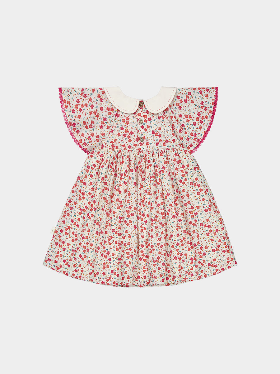 Odense Hand-Embroidered Dress, Watercolor Kousa, White – view 8