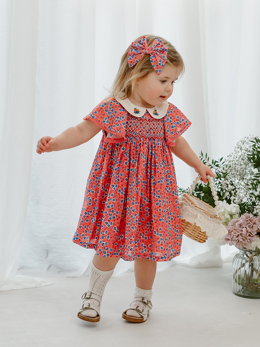 Odense Hand-Embroidered Dress, Watercolor Kousa, Pink – view 5