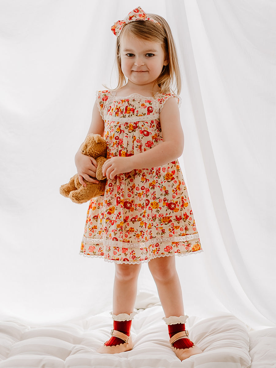 Trondheim Lace Dress, Happy Peony, Mauve – view 6