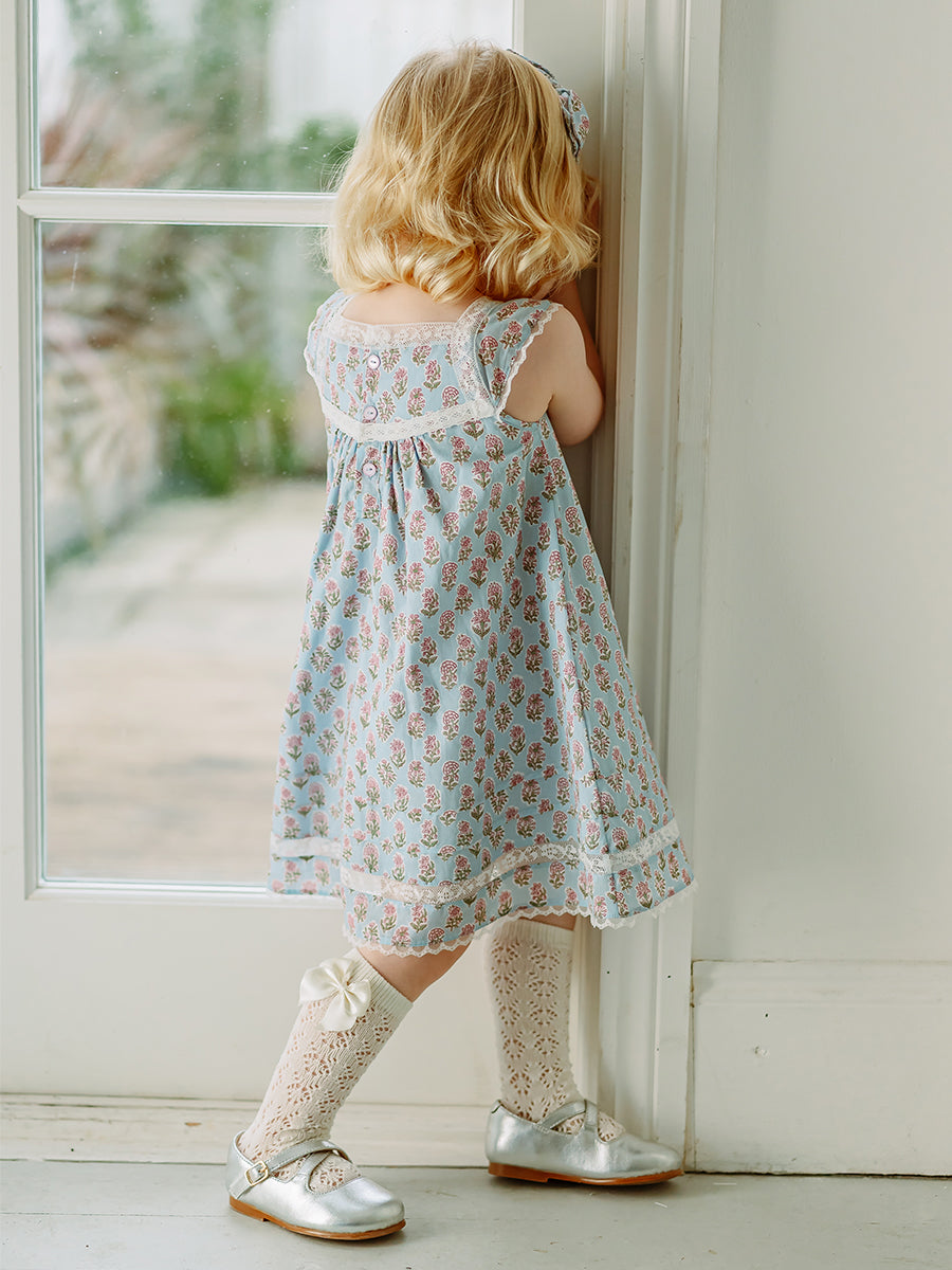 Trondheim Lace Dress, Spring Delight, Blue – view 4