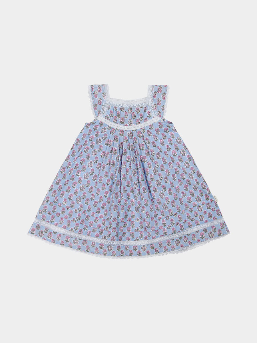 Trondheim Lace Dress, Spring Delight, Blue – view 2