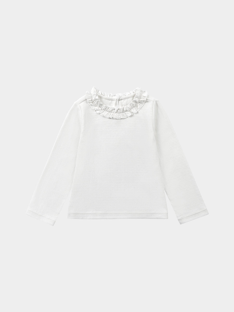 Manchester Ruffle-Neck Top, Milk White – Happyology