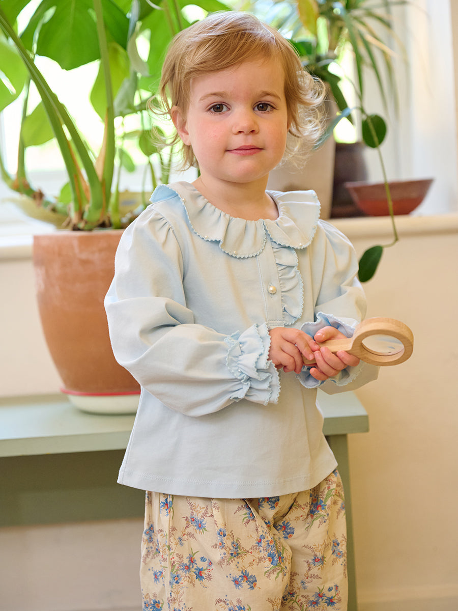 Tongarewa Pearl Tee, Snow Blue – Happyology