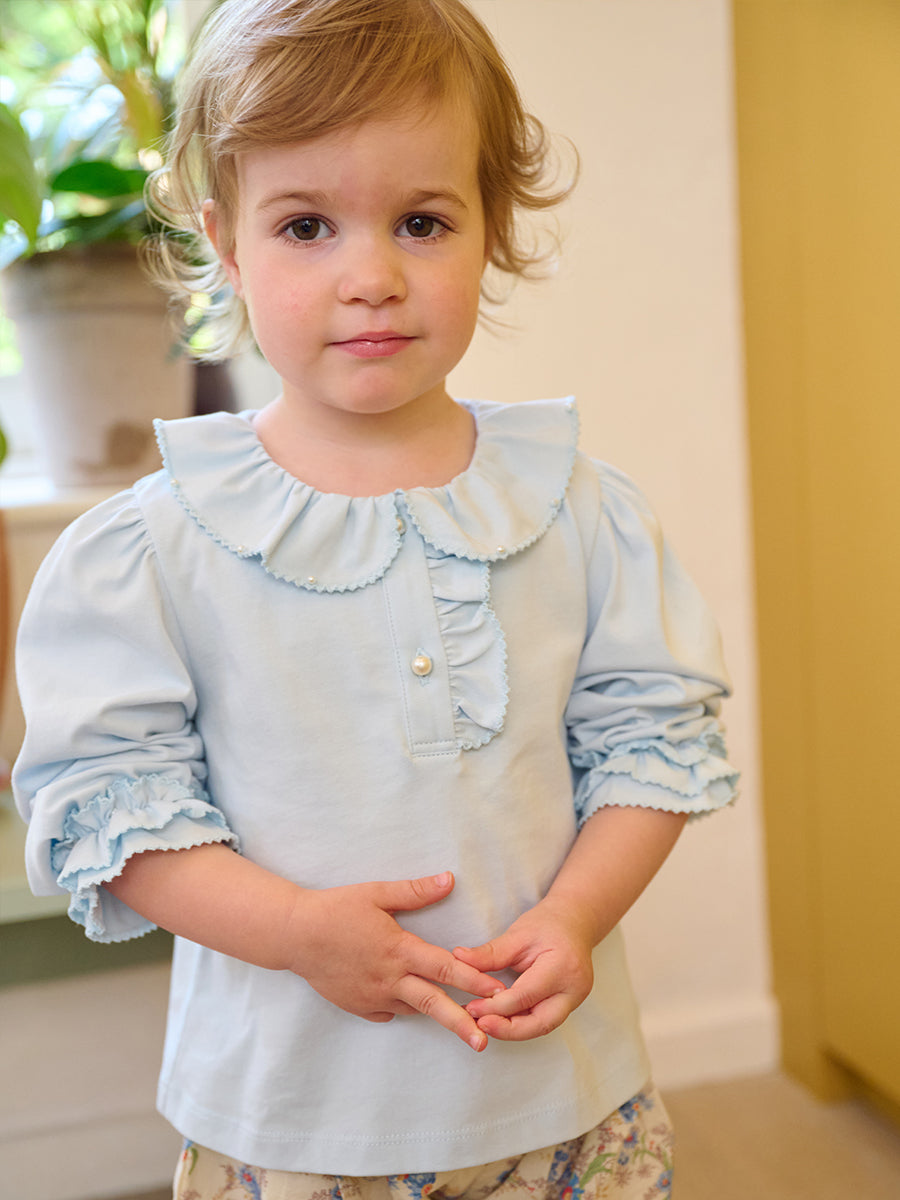 Tongarewa Pearl Tee, Snow Blue – view 4