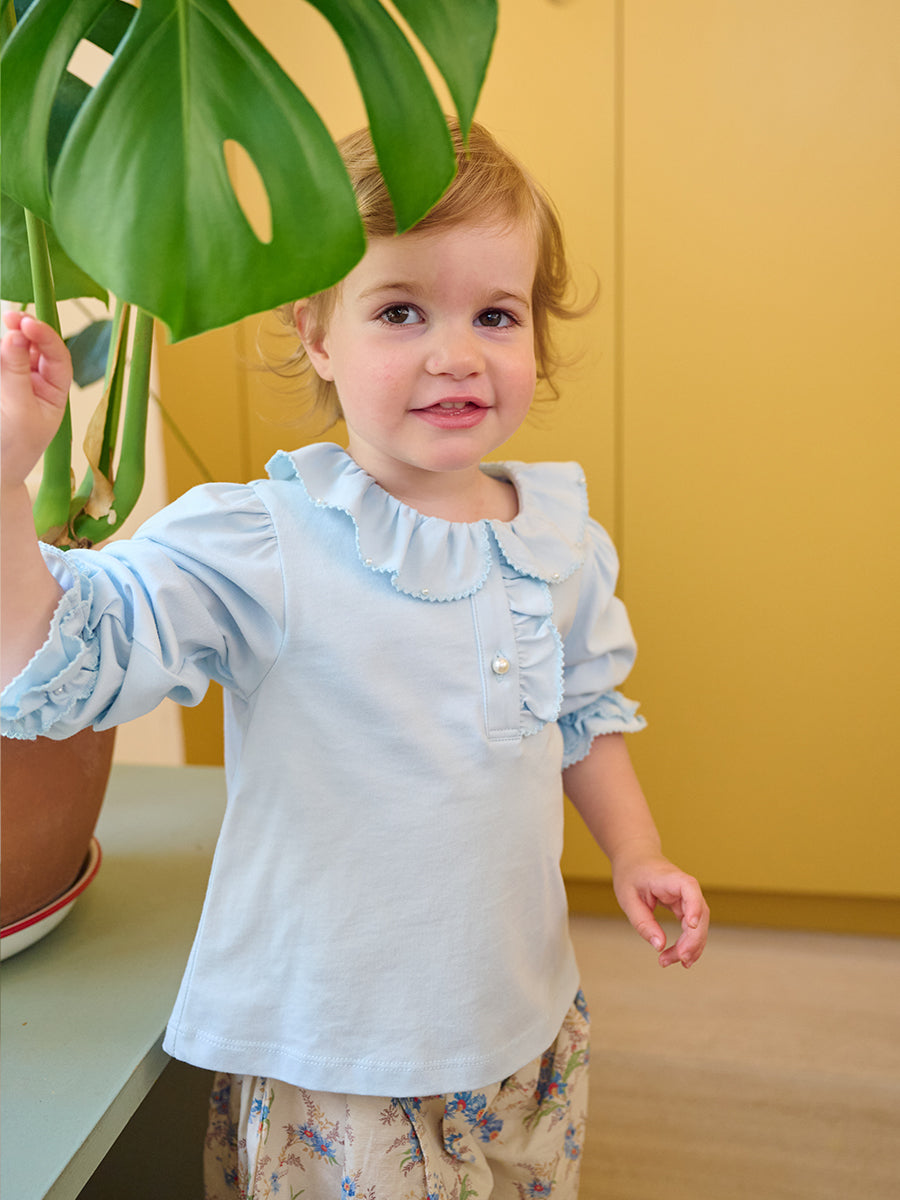 Tongarewa Pearl Tee, Snow Blue – view 5