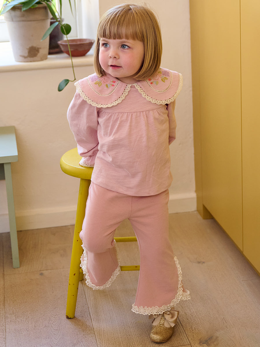Quebec Embroidered Tee, Light Rose – view 6