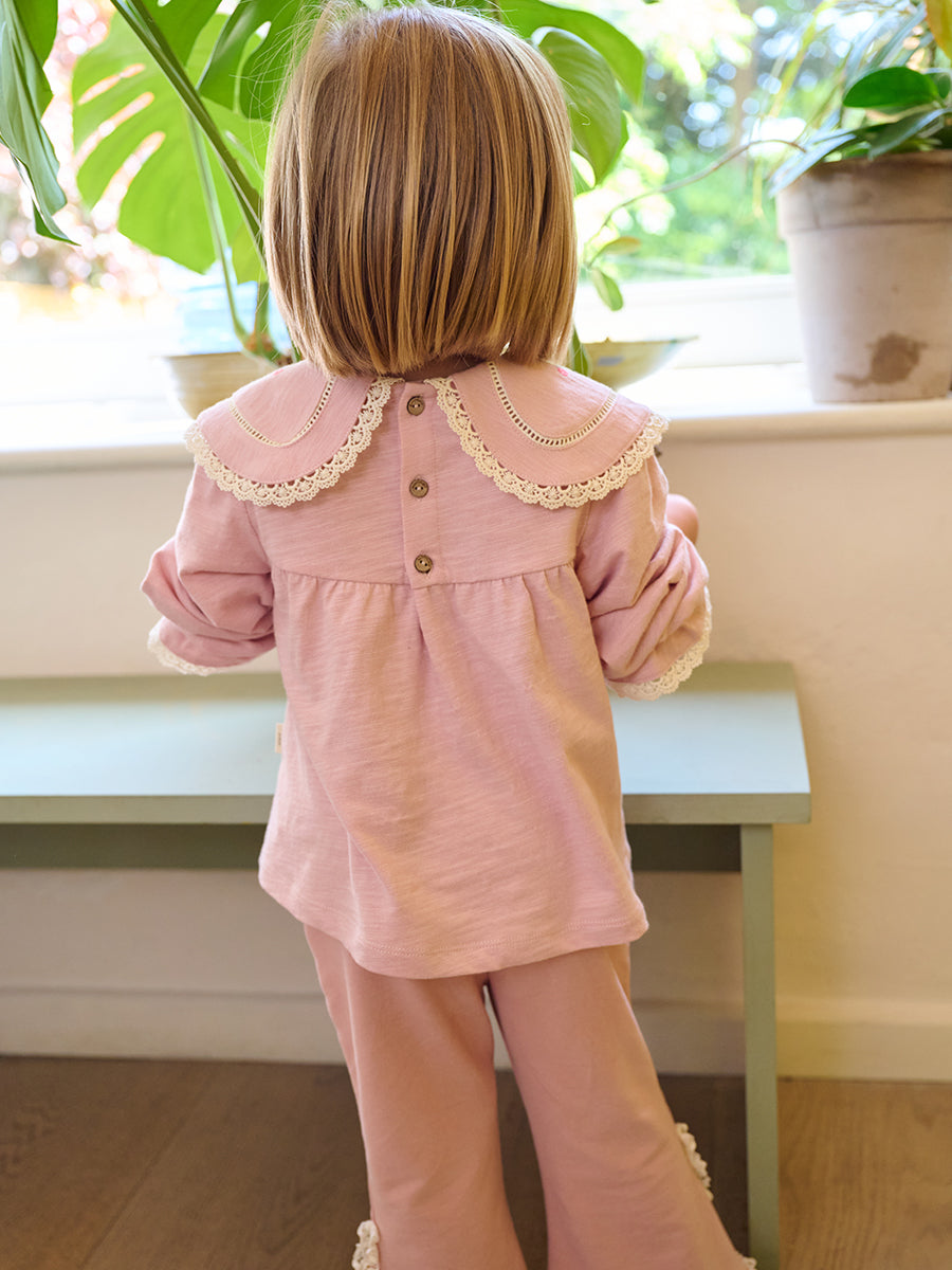 Quebec Embroidered Tee, Light Rose – view 7