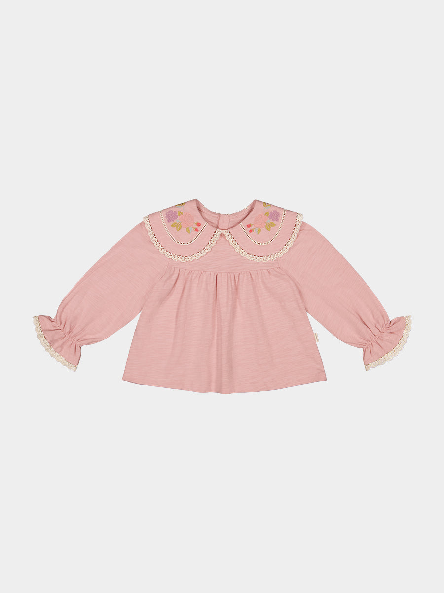 Quebec Embroidered Tee, Light Rose – view 2