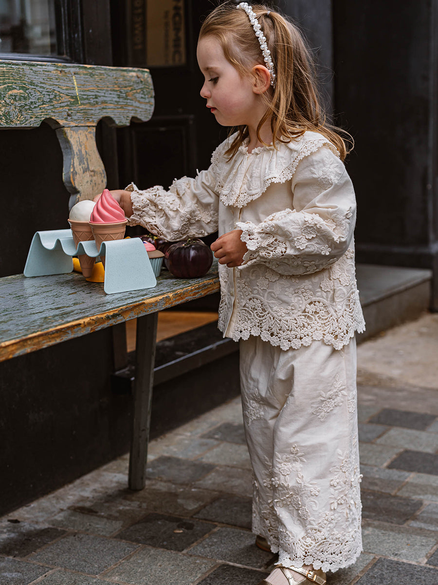 Lucerne Broderie Anglaise Blouse, Crème Brulee – view 7