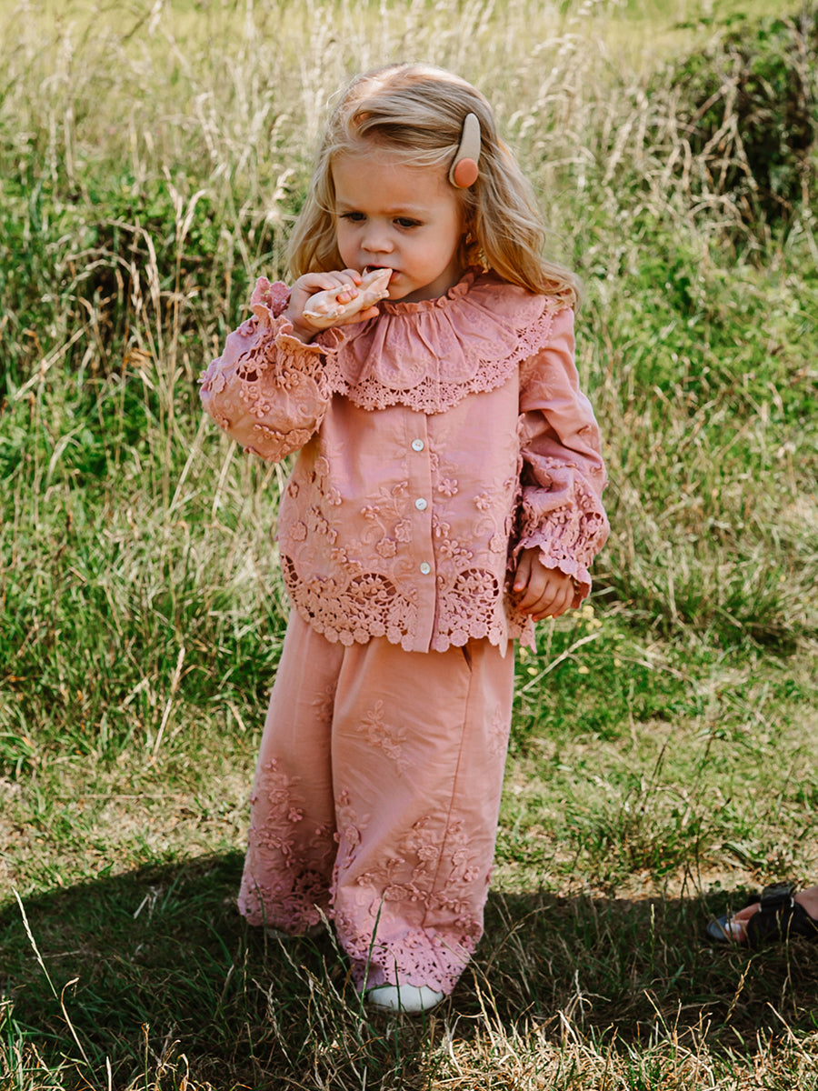 Lucerne Broderie Anglaise Blouse, Light Rose – view 3