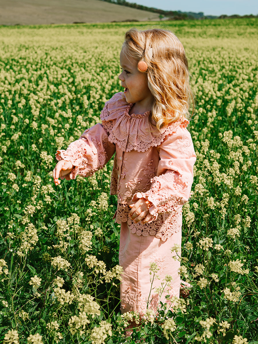 Lucerne Broderie Anglaise Blouse, Light Rose – Happyology
