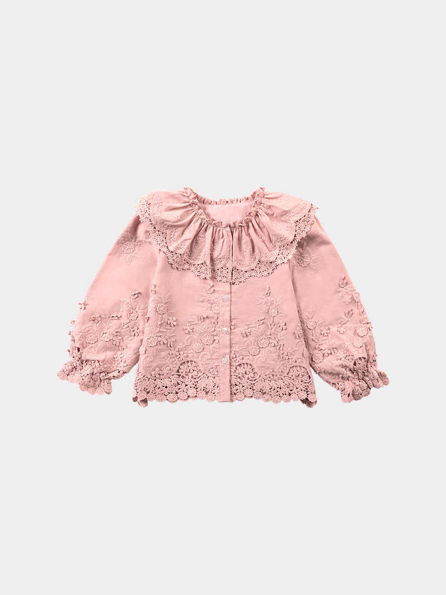Lucerne Broderie Anglaise Blouse, Light Rose – view 2