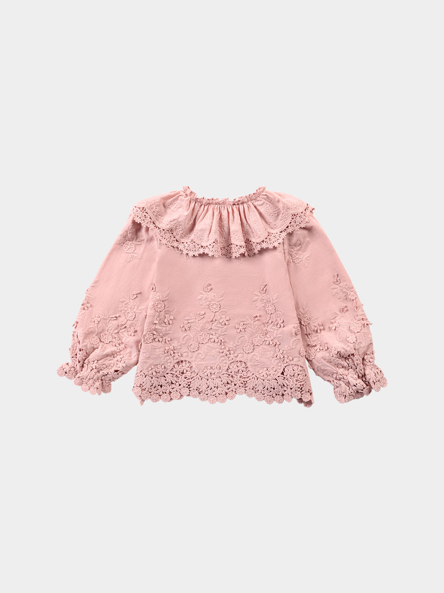 Lucerne Broderie Anglaise Blouse, Light Rose – view 8
