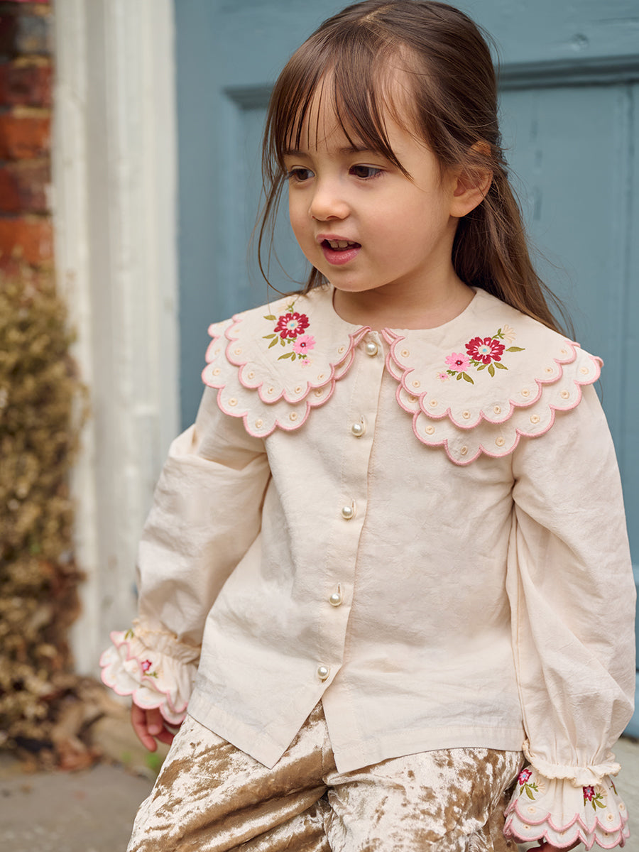 Venice Double-Collar Shirt, Almond White – view 4