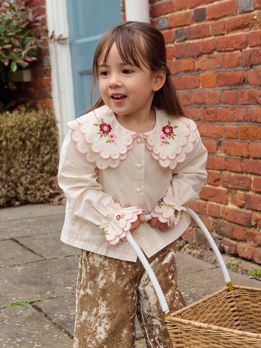 Venice Double-Collar Shirt, Almond White – view 5