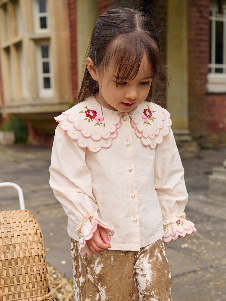 Venice Double-Collar Shirt, Almond White – view 7