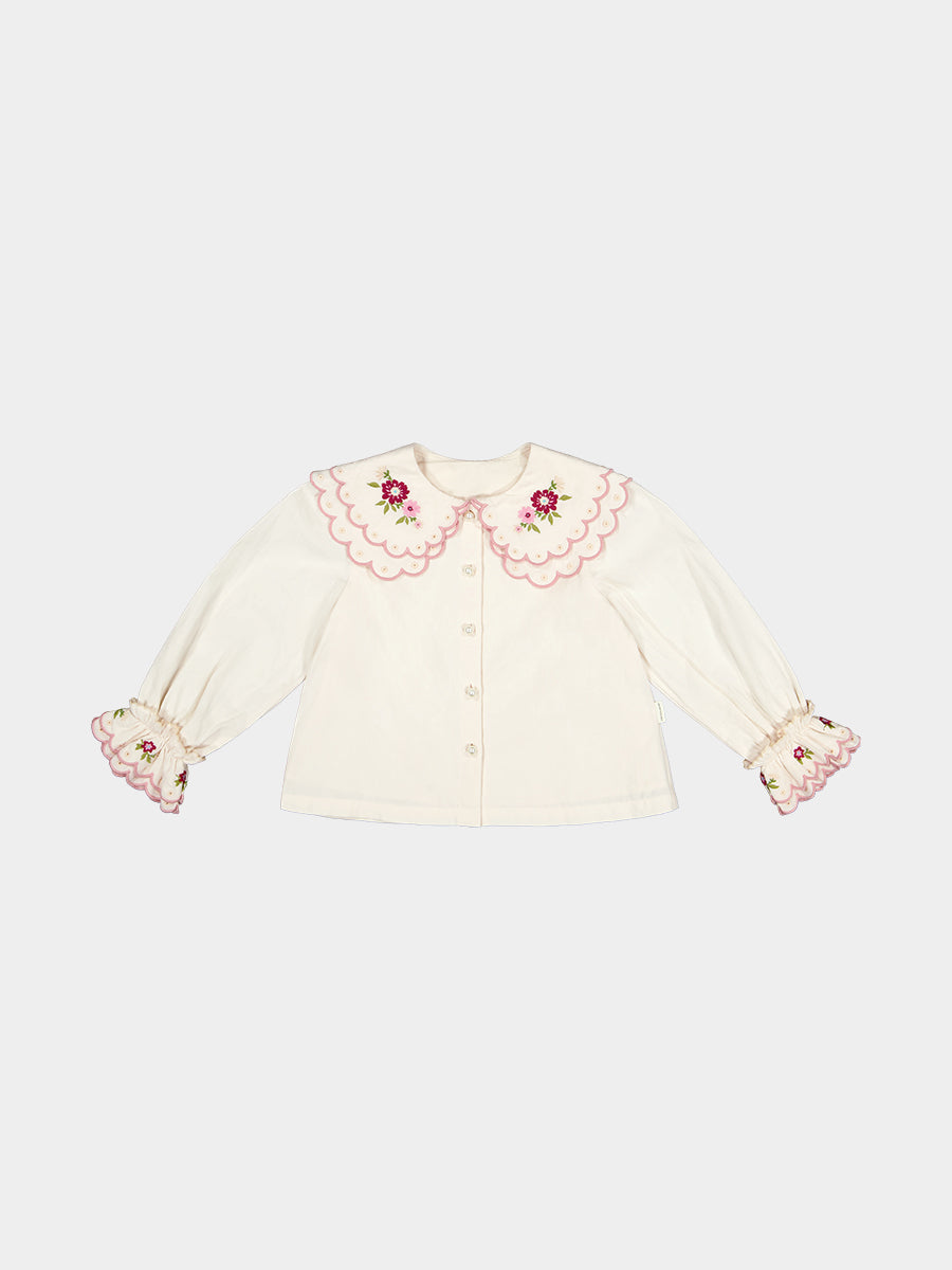 Venice Double-Collar Shirt, Almond White – view 2