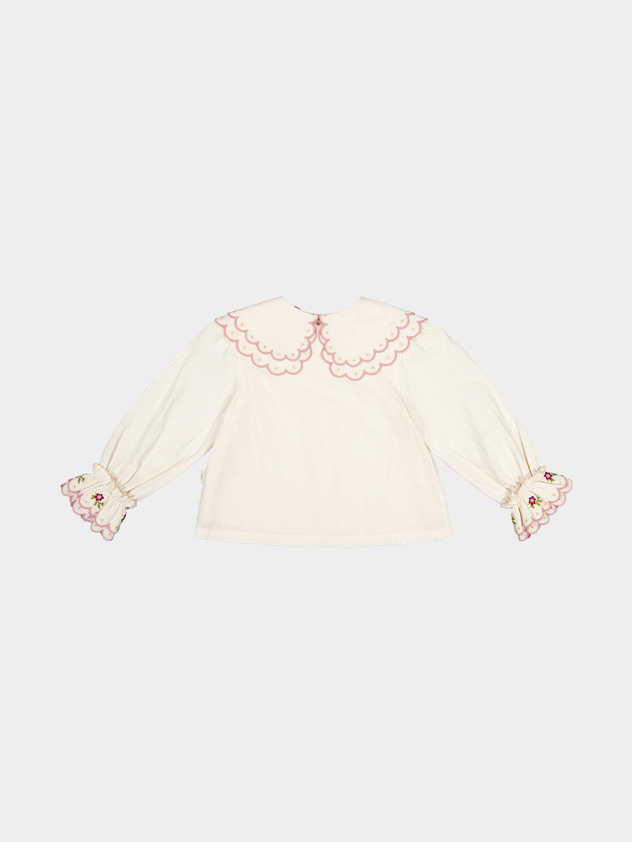 Venice Double-Collar Shirt, Almond White – view 8