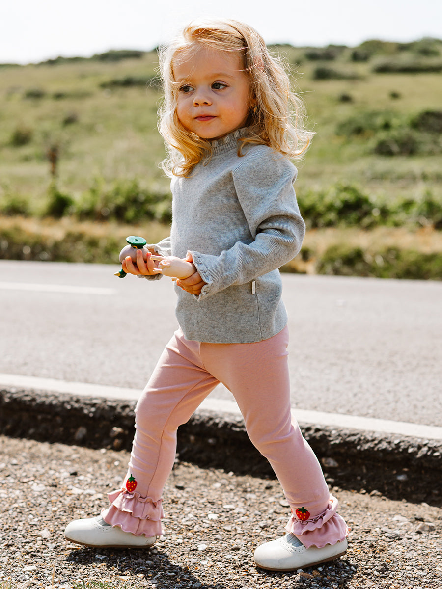 Salisbury Hand-Embroidered Leggings, Almond Pink – view 5