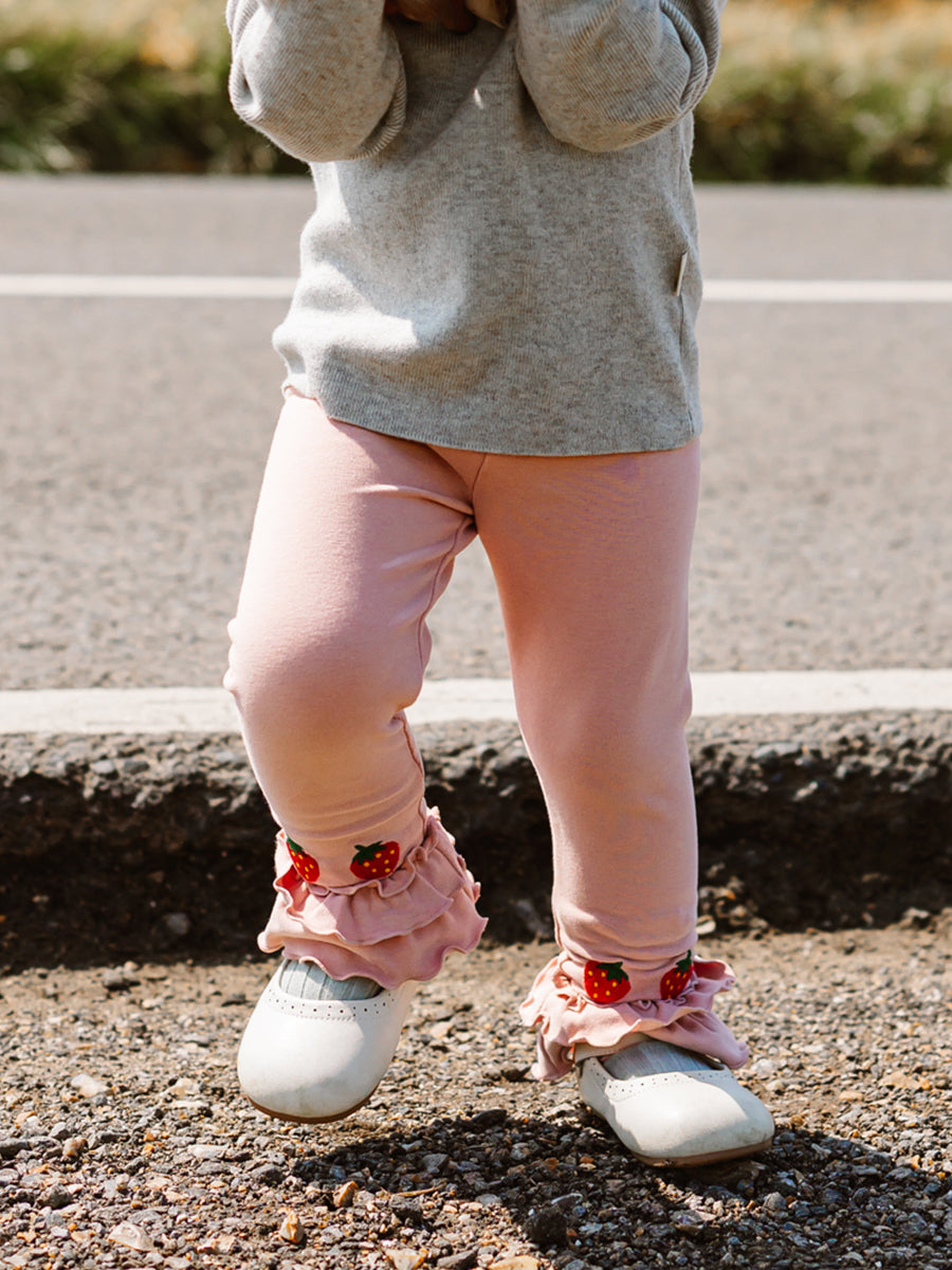 Salisbury Hand-Embroidered Leggings, Almond Pink – view 7
