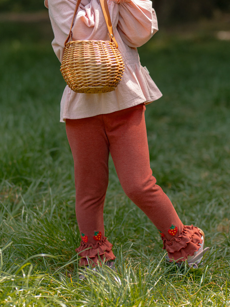 Salisbury Hand-Embroidered Leggings, Cappuccino – Happyology