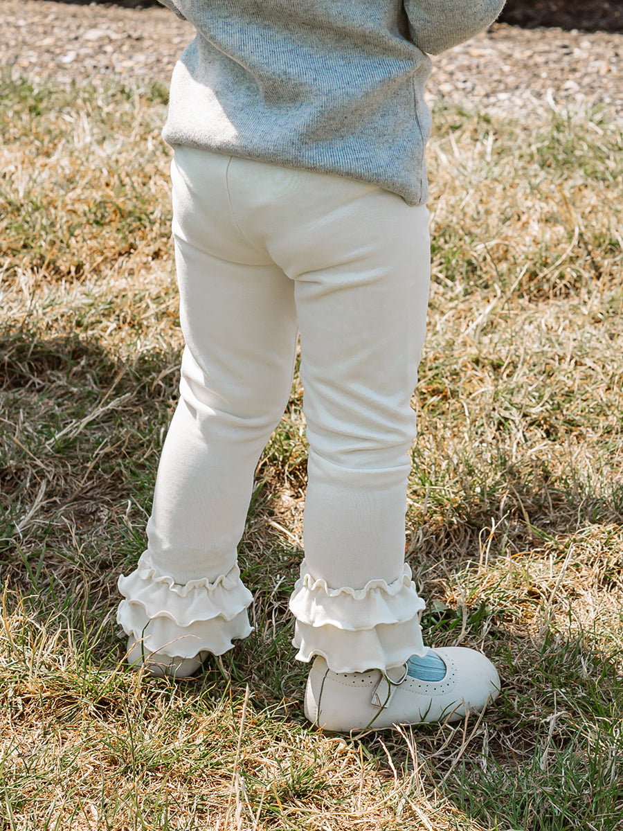 Salisbury Hand-Embroidered Leggings, Crème Brulee – view 5
