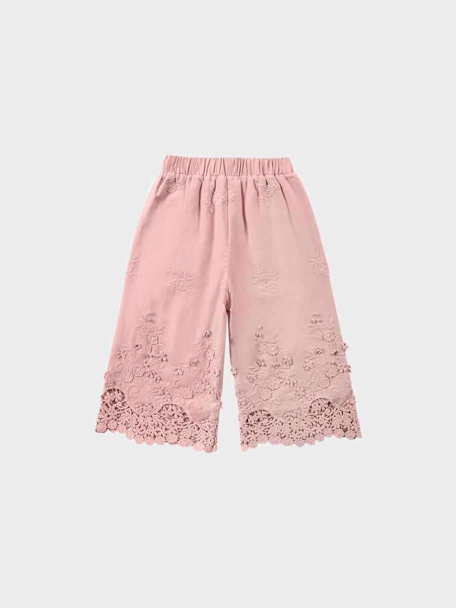 Lucerne Broderie Anglaise Trousers, Light Rose – view 8