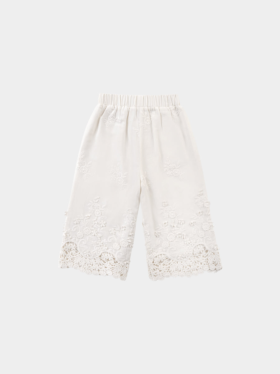 Lucerne Broderie Anglaise Trousers, Crème Brulee – view 8