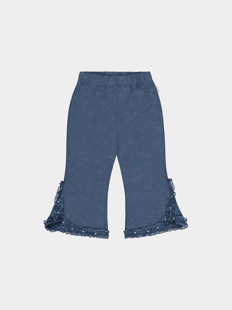Tretyakov Lace-Trim Leggings, Denim Blue – view 2