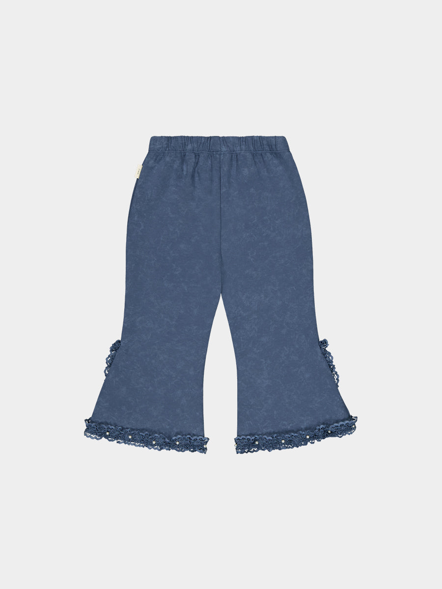 Tretyakov Lace-Trim Leggings, Denim Blue – view 8