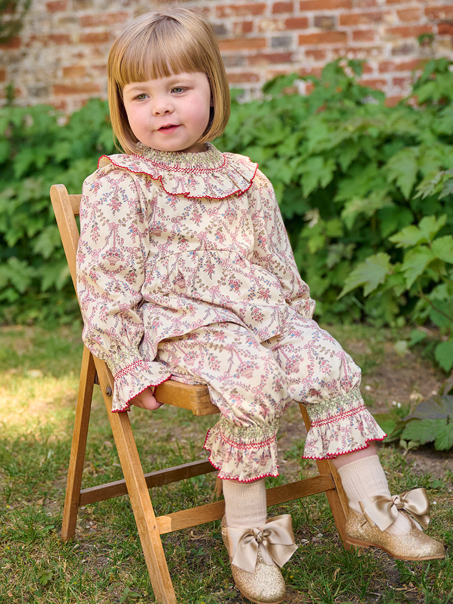 Bruges Smocked Trousers, Flower Basket, Rice – view 5