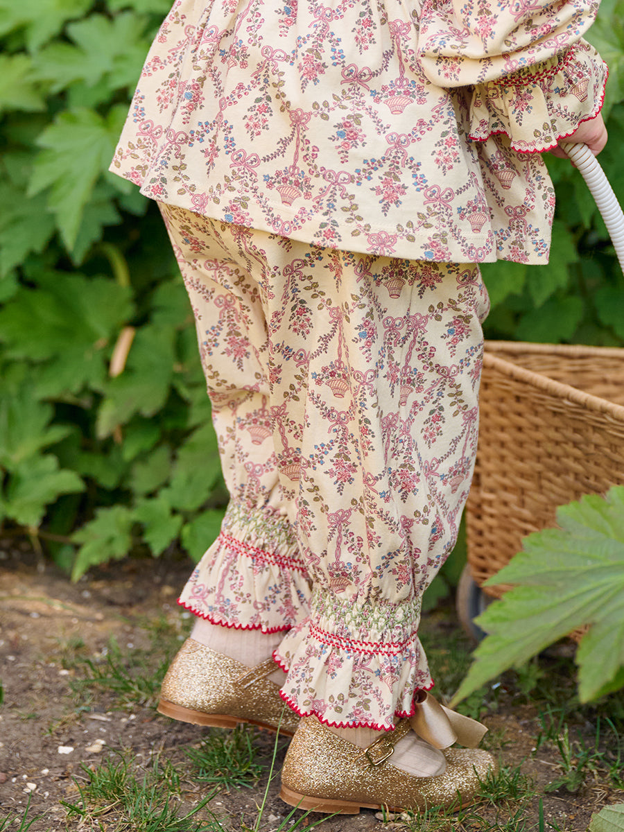 Bruges Smocked Trousers, Flower Basket, Rice – view 6