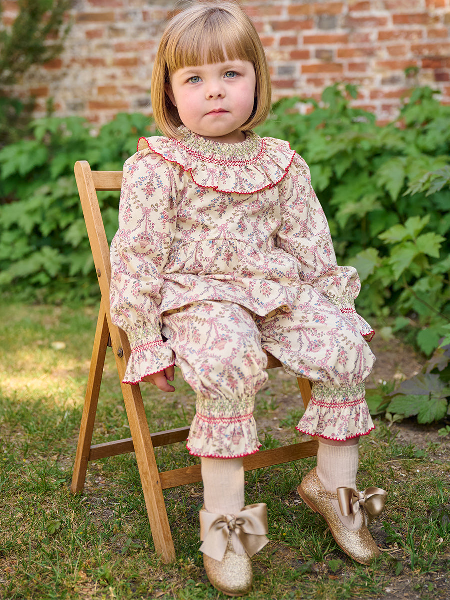 Bruges Smocked Trousers, Flower Basket, Rice – view 7