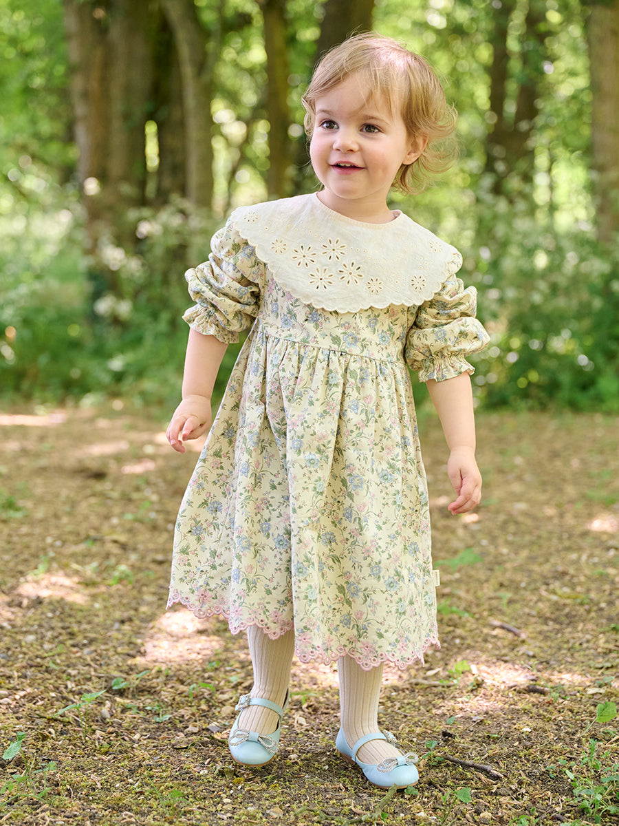 Worcester Floral Dress, Cornwall Meadow, Rice – Happyology