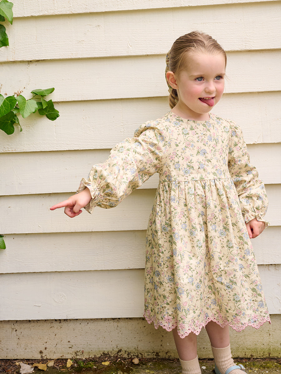 Worcester Floral Dress, Cornwall Meadow, Rice – view 6