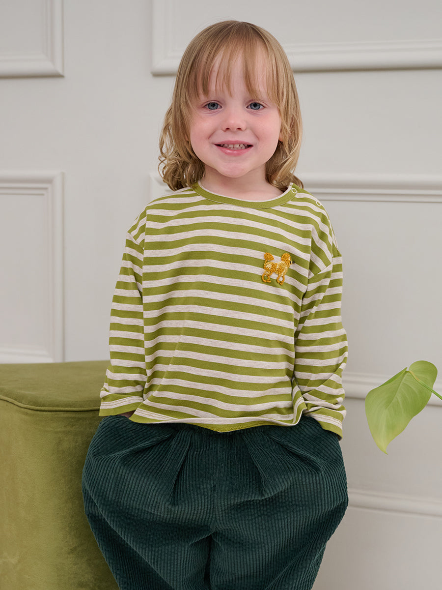 Chicago Stripe Tee, Green Stripe – view 6