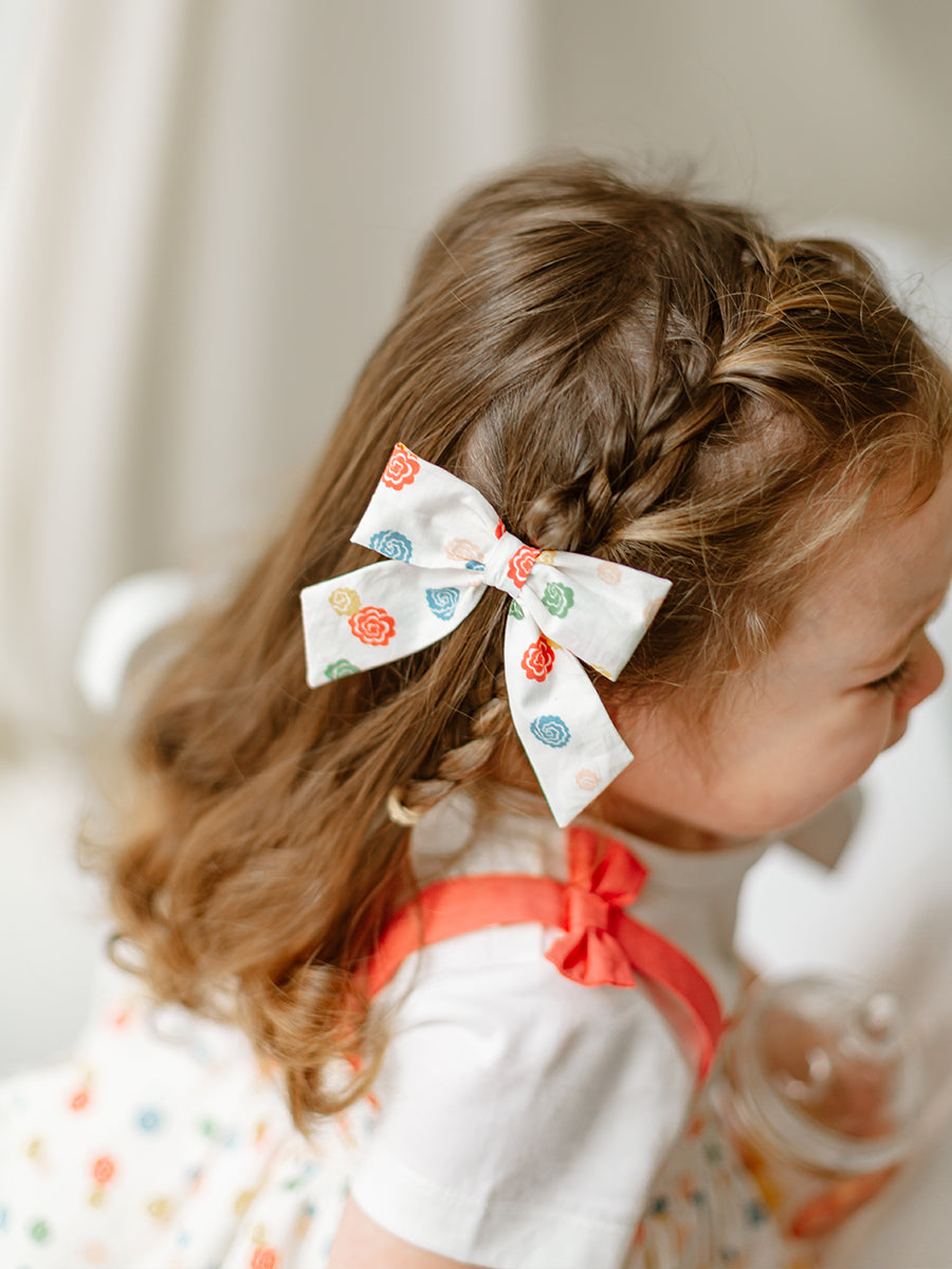Perrie Hair Bow Clip Set of 2, Colourful Blossom – Happyology