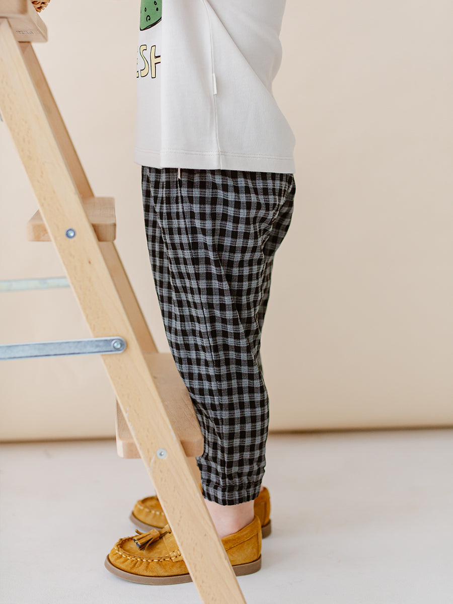 Hempden Trousers,Charcoal Grey Check – view 3