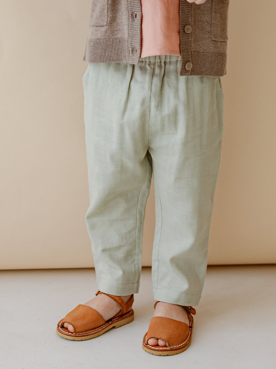 Moorway Soft Cotton Gauze Trousers，Mint Green – view 3