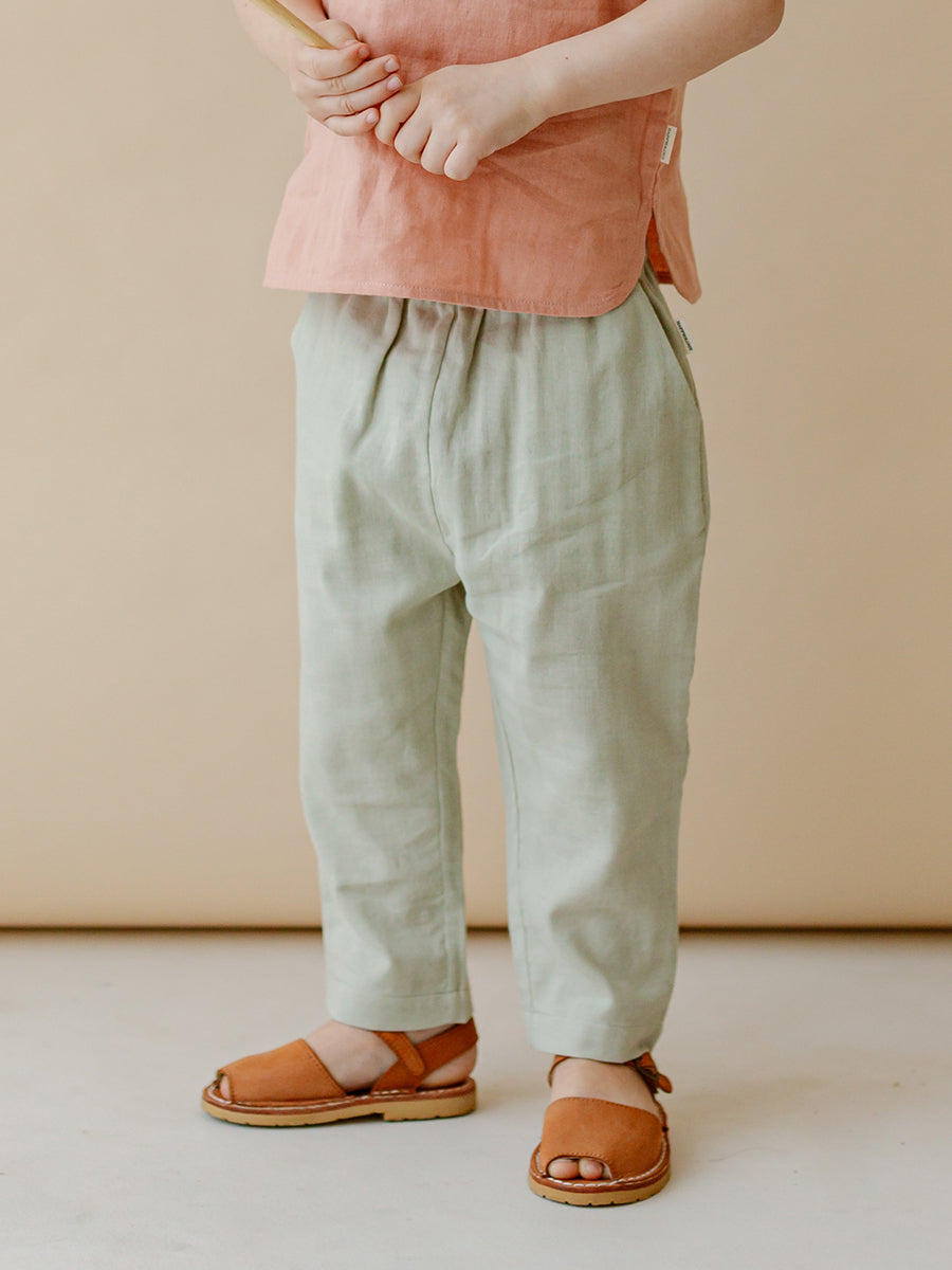 Moorway Soft Cotton Gauze Trousers，Mint Green – view 4