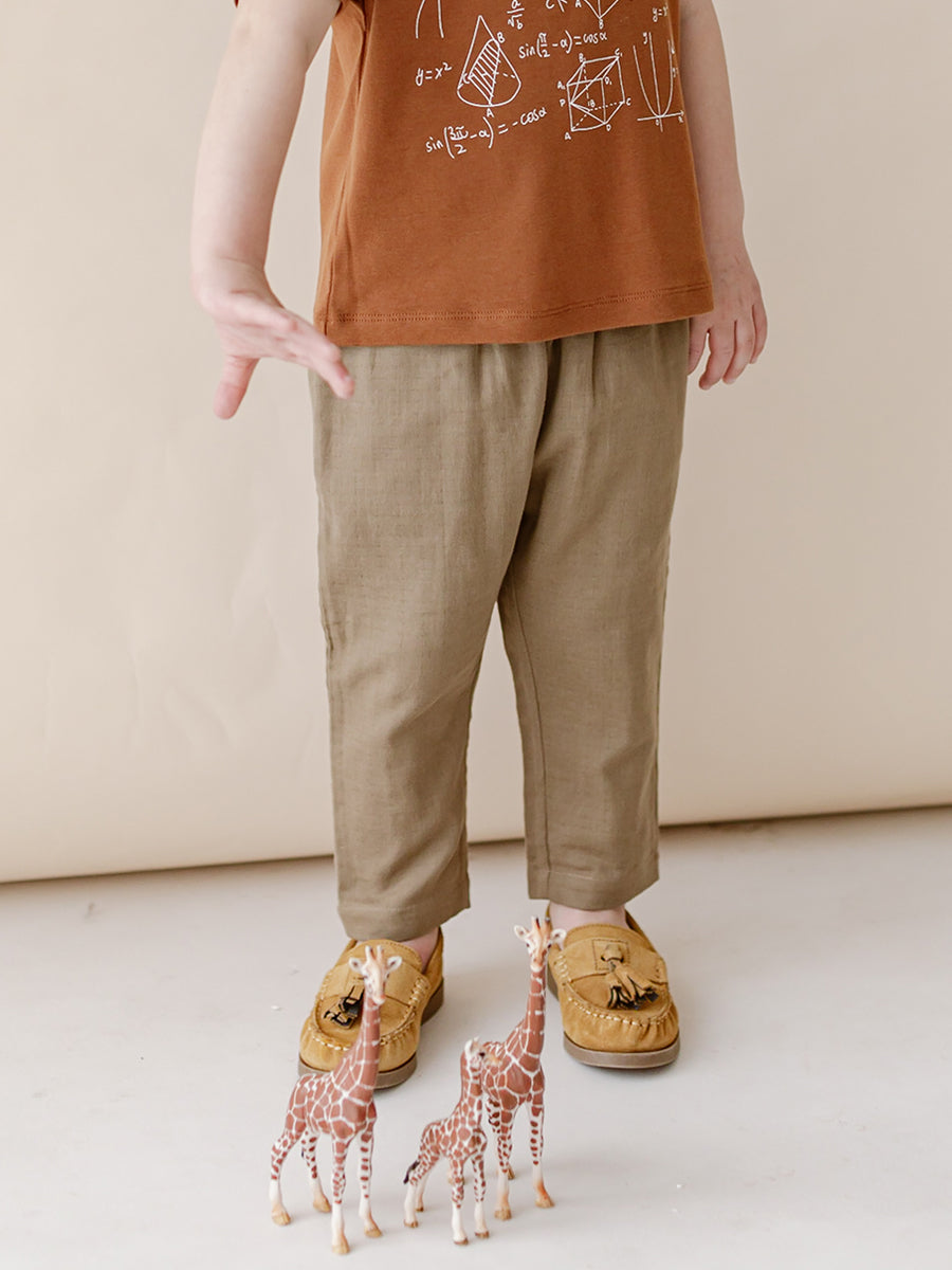 Moorway Soft Cotton Gauze Trousers,Ecru Olive – view 6