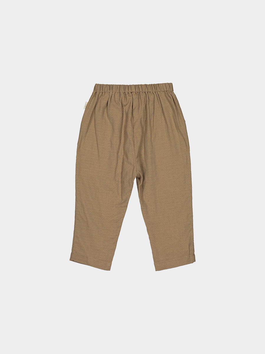 Moorway Soft Cotton Gauze Trousers,Ecru Olive – view 7