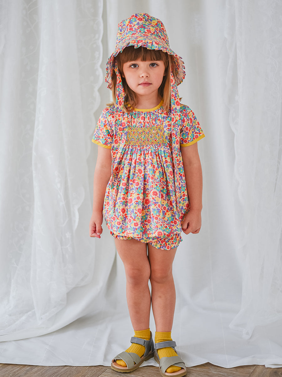 Odette 2-Piece Smocked Top and Bloomers Set， Ritz Bouquet – Happyology