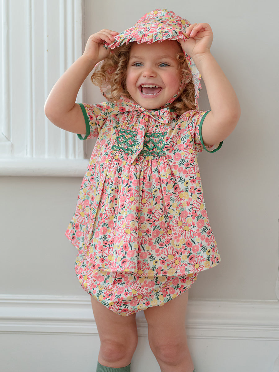 Odette 2-Piece Smocked Top and Bloomers Set， Colourful Newnham – view 6