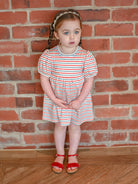Phoebe Cotton Jersey Dress,Red Stripes – Happyology