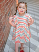 Phoebe Cotton Jersey Dress,Red Stripes – view 5